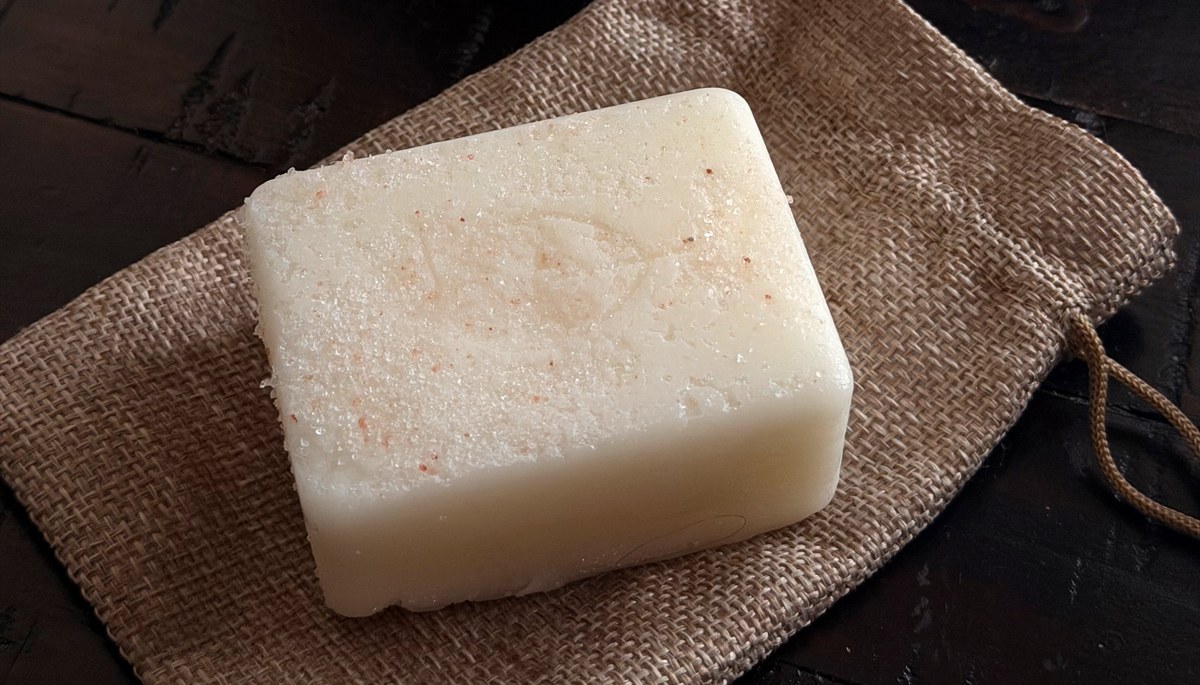 Ash & Eden Essentials natural soap bar on burlap
